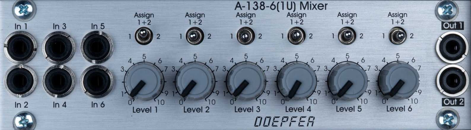 A-138-6 1U Six Channel Mixer