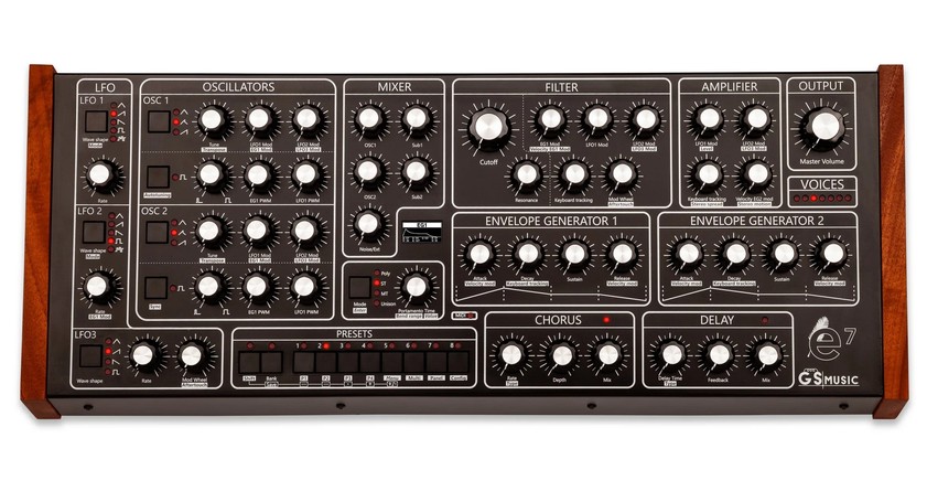 e7 Analog Polyphonic Synthesizer (black)