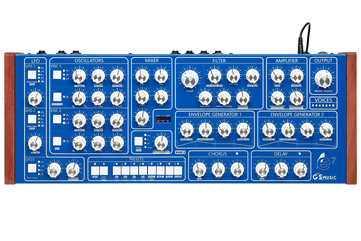 e7 Analog Polyphonic Synthesizer (blue)