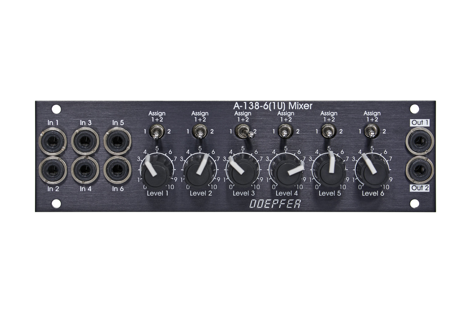 A-138-6v 1U Six Channel Mixer (Vintage Edition)